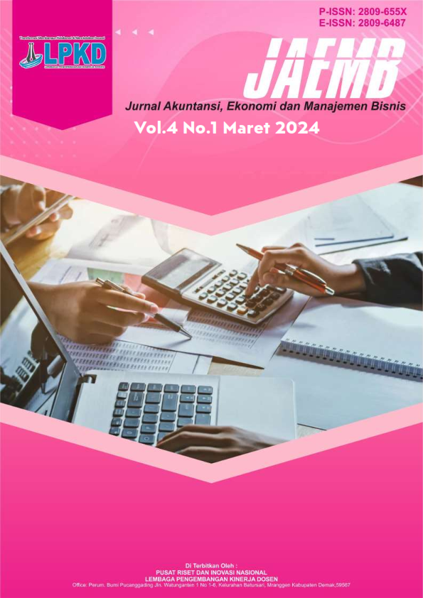 View Vol. 4 No. 3 (2024): November : Jurnal Akuntansi, Ekonomi dan Manajemen Bisnis