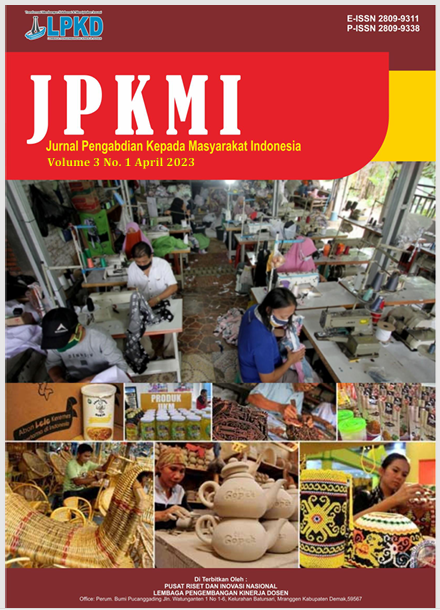 View Vol. 3 No. 1 (2023): April : Jurnal Pengabdian Kepada Masyarakat Indonesia (JPKMI)